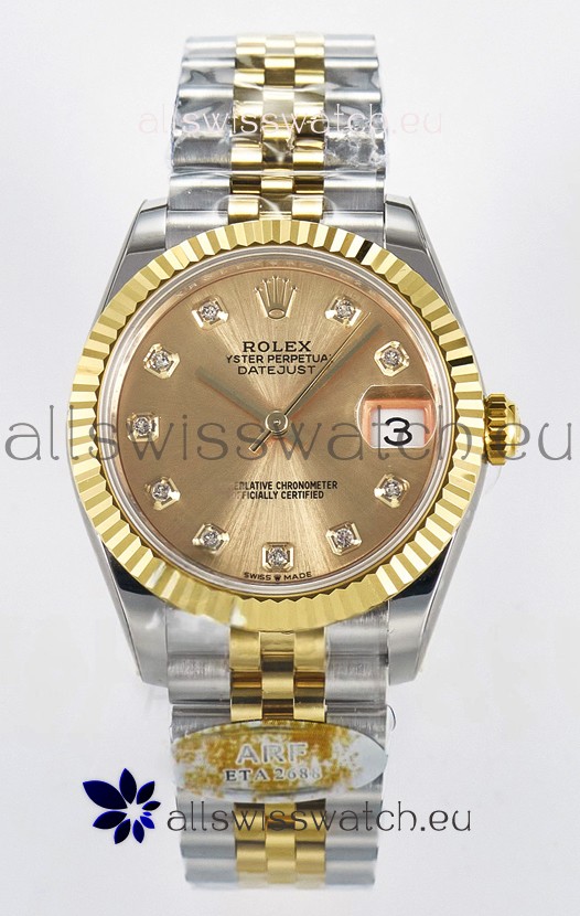 Rolex Super Clone Datejust ETA 2688 Movement 31MM Two Tone Yellow Gold Casing and Dial 