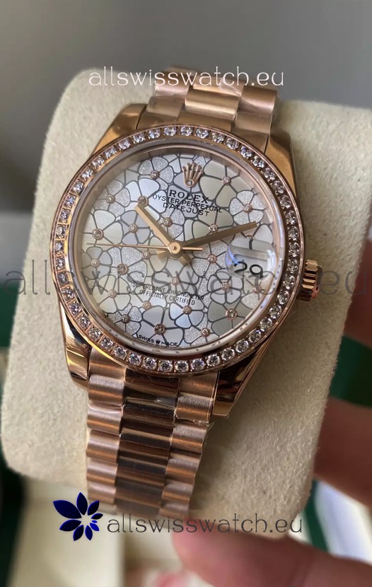 Rolex Datejust M278248 31MM Swiss Replica in Gold - Motif Dial 1:1 Mirror Quality