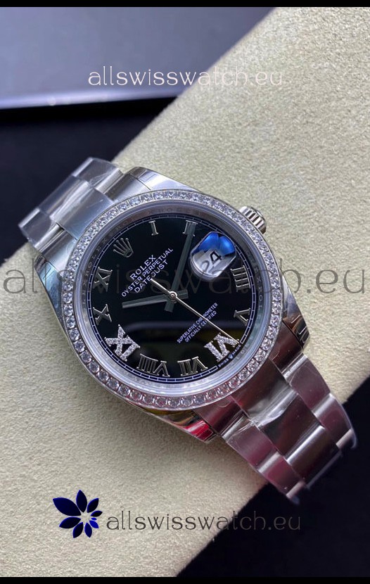 Rolex Datejust 36MM Swiss 1:1 Mirror Replica in 904L Black Dial