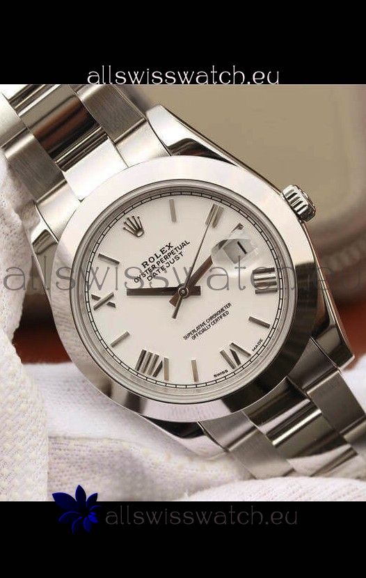 Rolex Datejust 41MM Cal.3135 Swiss 1:1 Mirror Replica Watch in 904L White Dial