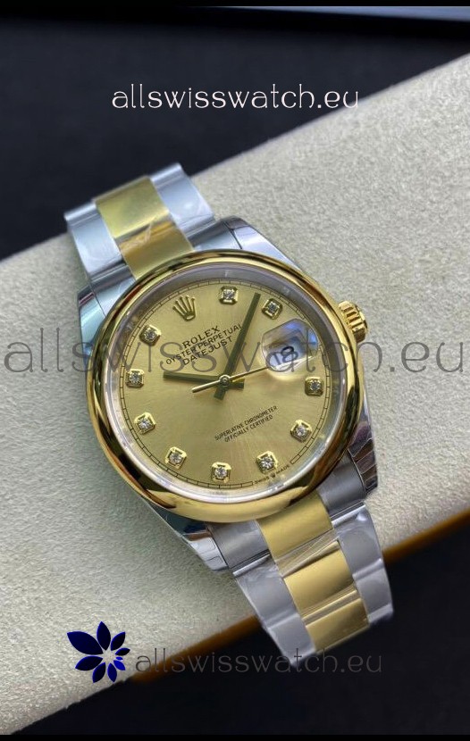 Rolex Datejust 126203 36MM Swiss 1:1 Mirror Replica Watch in 904L Steel - Gold Dial