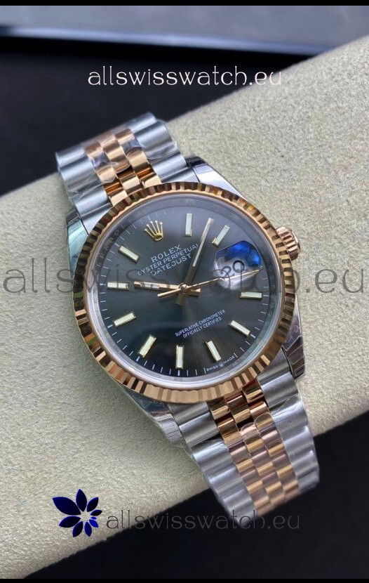 Rolex Datejust 126231 36MM Swiss 1:1 Mirror Replica Watch in 904L Steel - Grey Dial