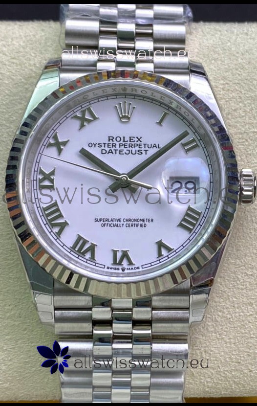 Rolex Datejust 126234 36MM Swiss Replica in 904L Steel in White Dial 1:1 Mirror Replica