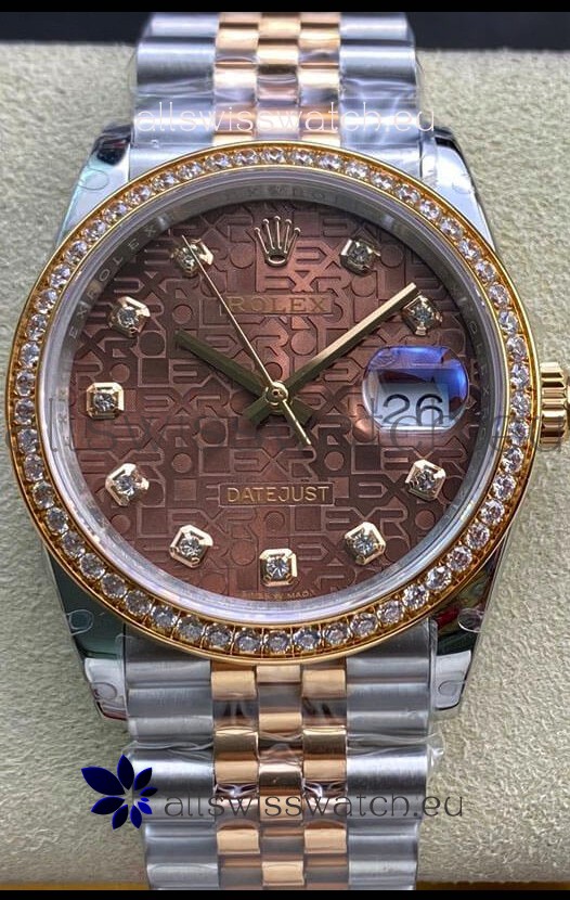 Rolex Datejust 126281 36MM Swiss Replica in 904L Steel in Brown Dial 1:1 Mirror Replica