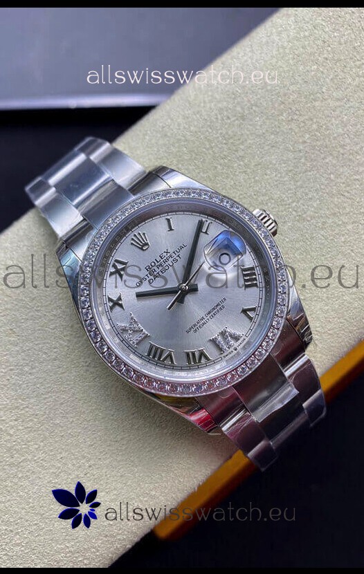 Rolex Datejust 126281RBR-0012 36MM Swiss 1:1 Mirror Replica in 904L Steel - Silver Dial