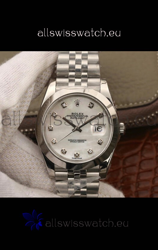 Rolex Datejust 41MM Cal.3135 Swiss 1:1 Mirror Replica Watch in 904L Steel Casing White Dial