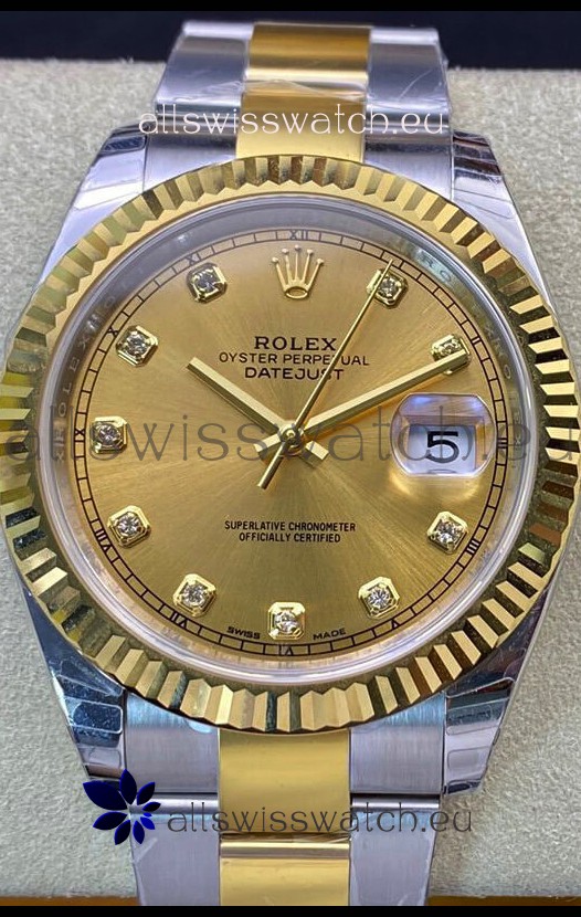 Rolex Datejust 126333 41MM Swiss 1:1 Mirror Replica Watch in 904L Steel - Gold Dial