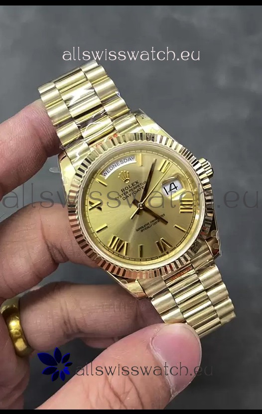 Rolex Day Date Presidential 18K Rose Gold Watch 40MM - Gold Dial 1:1 Mirror Quality