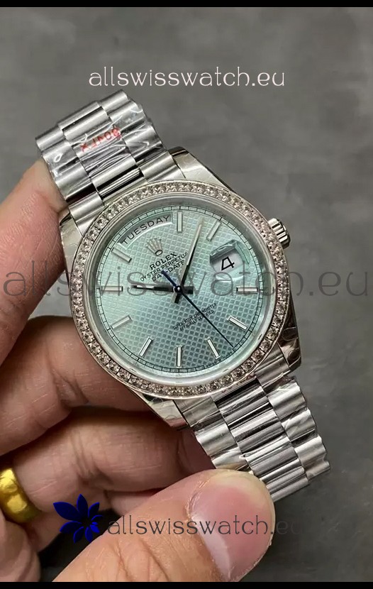 Rolex Day Date Presidential 904L Steel 40MM - Blue Patterned Dial 1:1 Mirror Quality Watch