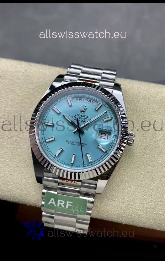 Rolex Day Date 904L Stainless Steel Tiffany Blue Stick Dial Watch 40MM - 1:1 Mirror Quality
