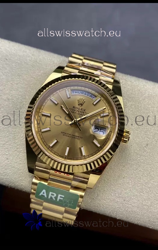 Rolex Day Date Presidential 18K Yellow Gold Watch 40MM - Gold Dial 1:1 Mirror Quality