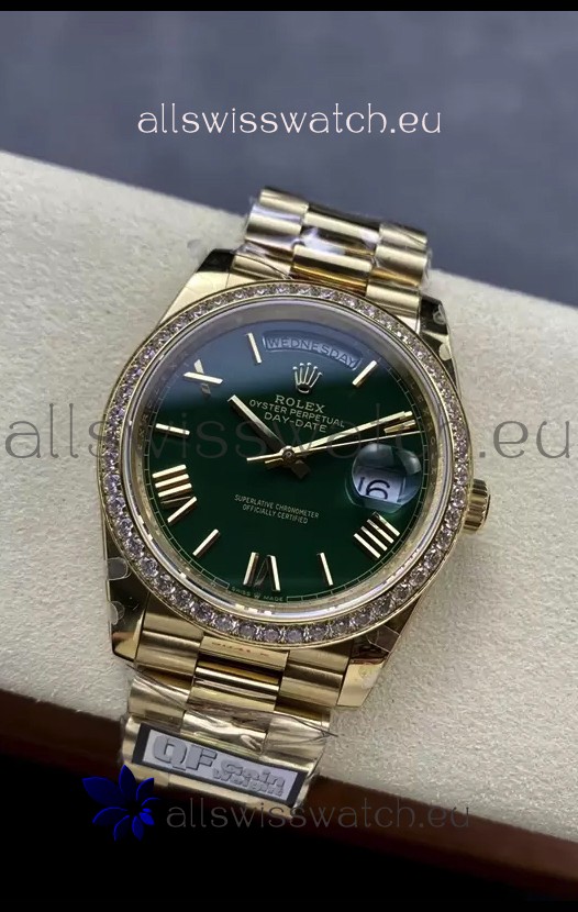 Rolex Day Date Presidential 18K Rose Gold Watch 40MM - Olive Green Dial 1:1 Mirror Quality