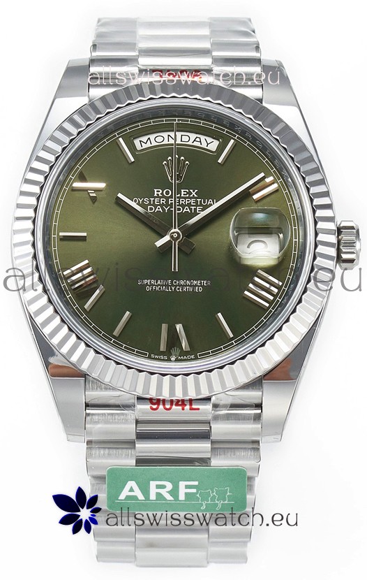 Rolex Day Date Presidential Stainless Steel Green Dial Watch 40MM - 1:1 Mirror Quality
