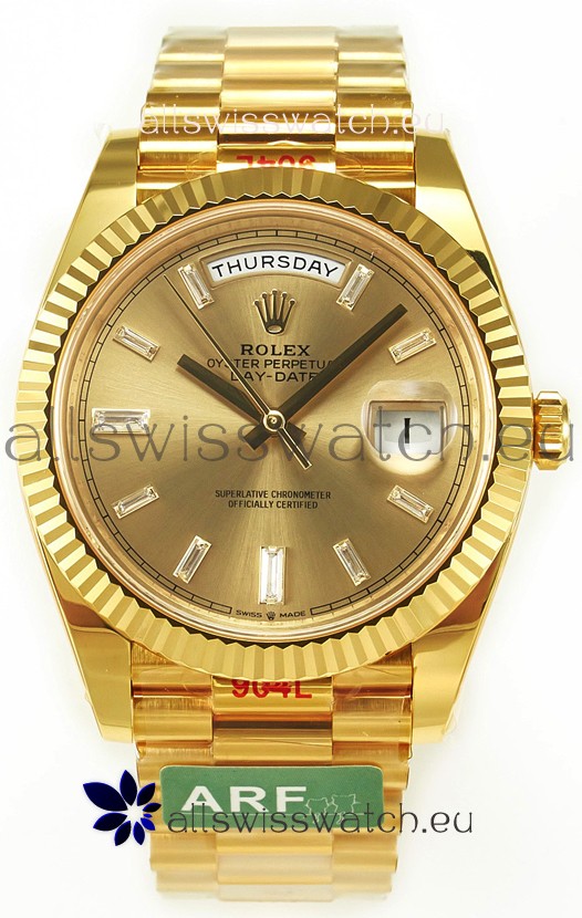 Rolex Day Date Presidential 18K Yellow Gold Watch 40MM - Gold Diamonds Dial 1:1 Mirror Quality