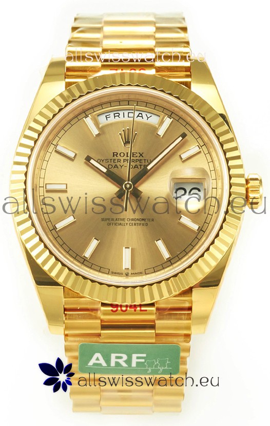 Rolex Day Date Presidential 18K Yellow Gold Watch 40MM - Gold Stick Dial 1:1 Mirror Quality