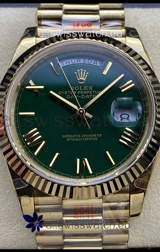 Rolex Day Date Presidential 18K Rose Gold Watch 40MM - Olive Green Dial 1:1 Mirror Quality