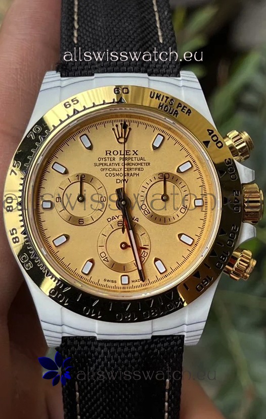 Rolex Cosmograph Daytona DiW Golden Essence Carbon Fiber Watch Cal.4130 Movement