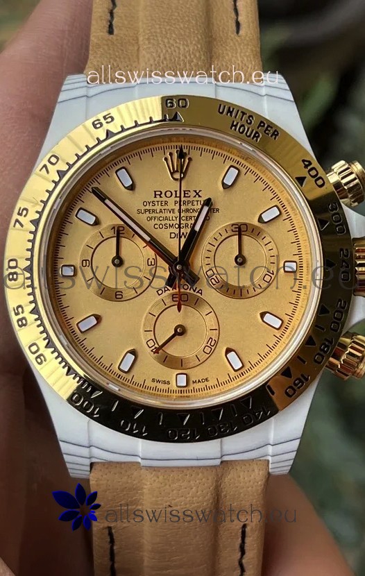 Rolex Cosmograph Daytona DiW Golden Essence Carbon Fiber Watch Cal.4130 Movement