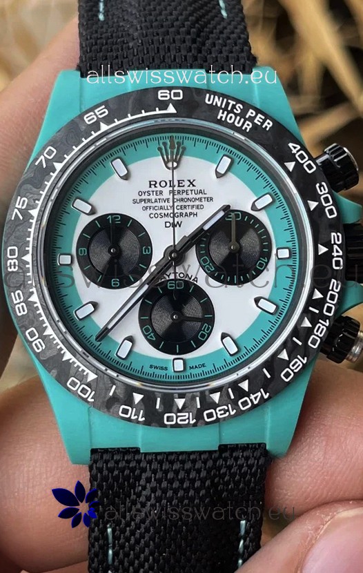 Rolex Cosmograph Daytona DiW CELESTE INVERT Edition Carbon Fiber Watch - Cal.4130 Movement