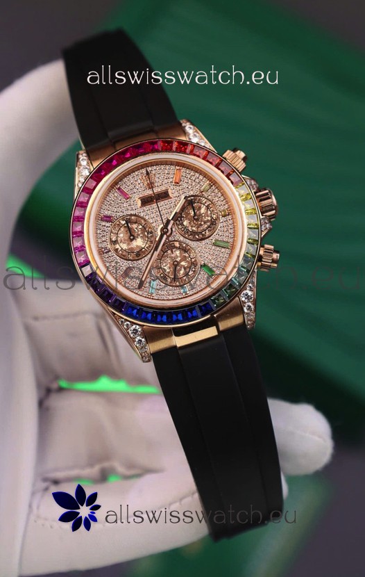 Rolex Daytona Super Clone 116595RBOW Rose Gold 1:1 Mirror Cal.4131 Movement Repllica Watch 
