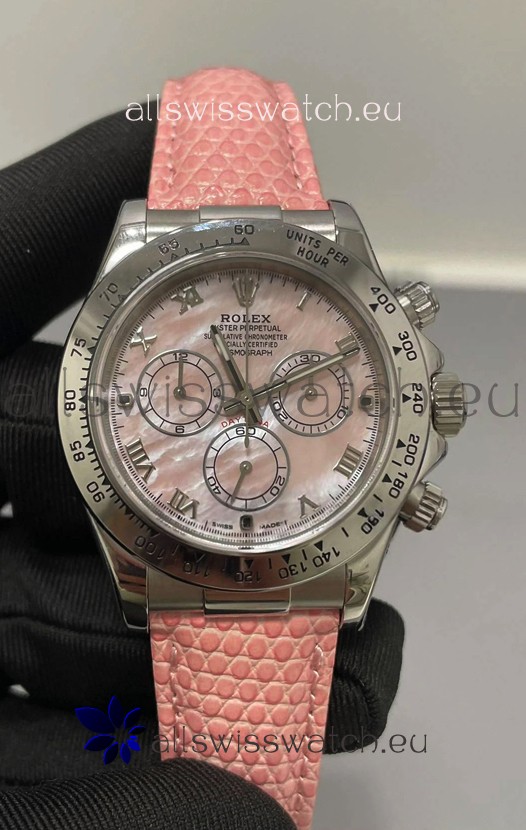 Rolex Daytona Super Clone Pink Pearl Dial Stainless Steel 1:1 Mirror Cal.4131 Movement Replica Watch