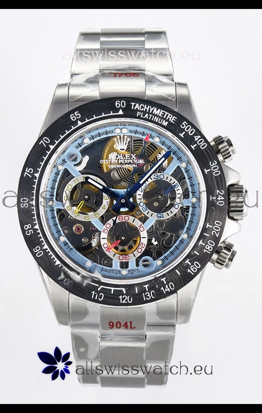 Rolex Daytona Super Clone Artisans De Geneve Stainless Steel Watch Black Carbon Bezel Watch