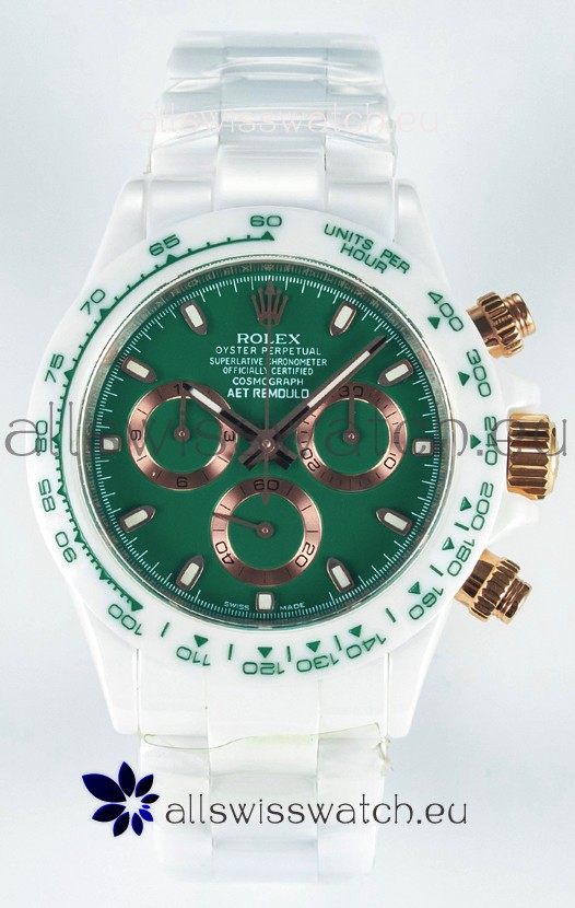 Rolex Daytona AET Remould Dark Green Dial Full Ceramic Strap Watch in Cal.4130 Movement