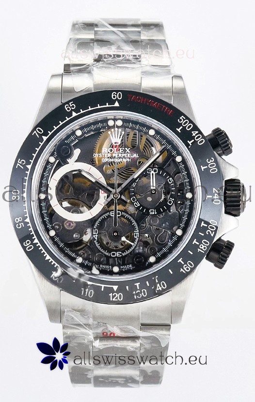 Rolex Daytona Super Clone Artisans De Geneve Stainless Steel Watch Black Ceramic Bezel Watch