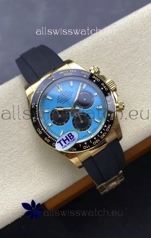 Rolex Daytona Super Clone 126518LN Yellow Gold Turquoise Dial Original Cal.4131 Movement