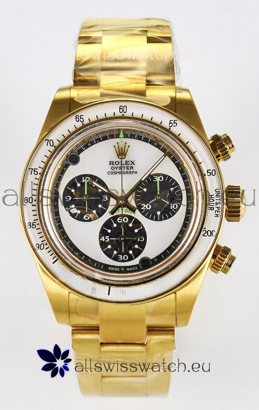 Rolex Daytona Super Clone Neon Artisans De Geneve Yellow Gold Watch Swiss Replica