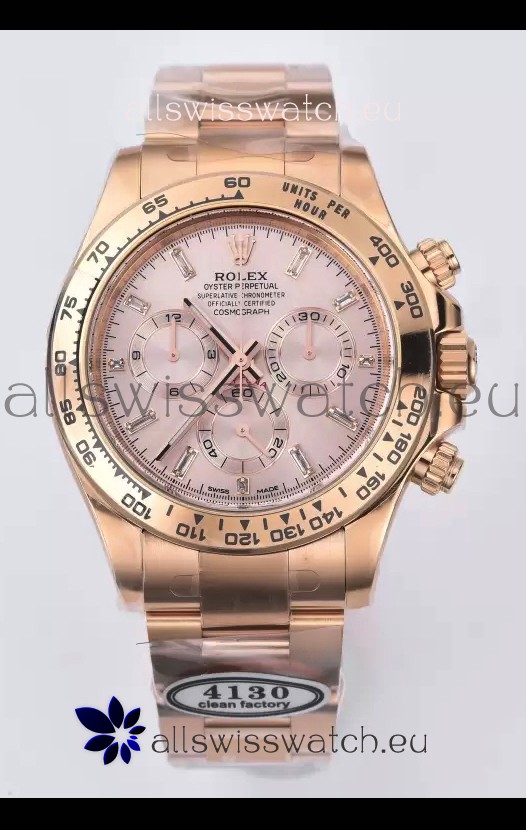Rolex Cosmograph Daytona M116515ln-0061 Rose Gold Sundust Dial Original Cal.4130 Movement - 904L Steel Watch