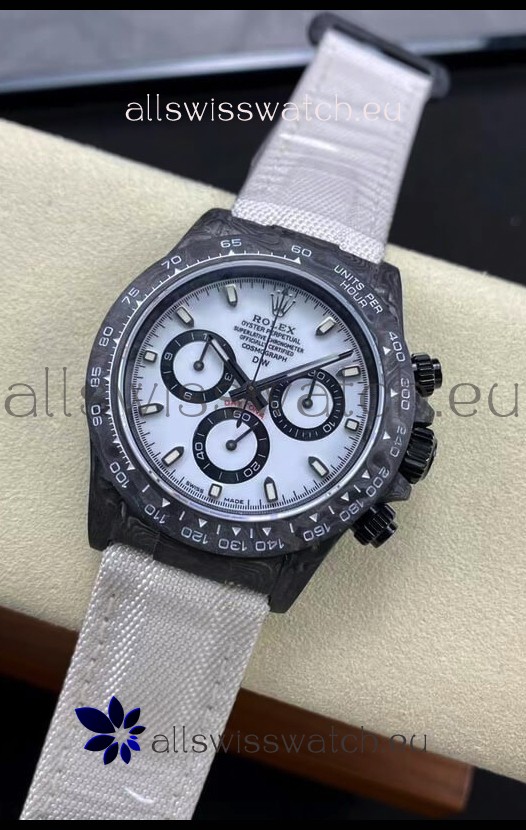 Rolex Daytona DiW Edition "All Black/White" Watch - Forged Cabon Casing 1:1 Mirror Replica
