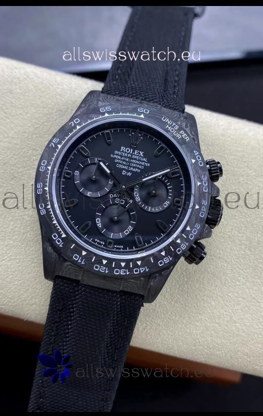 Rolex Daytona DiW All Black Edition Watch - Forged Cabon Casing 1:1 Mirror Replica