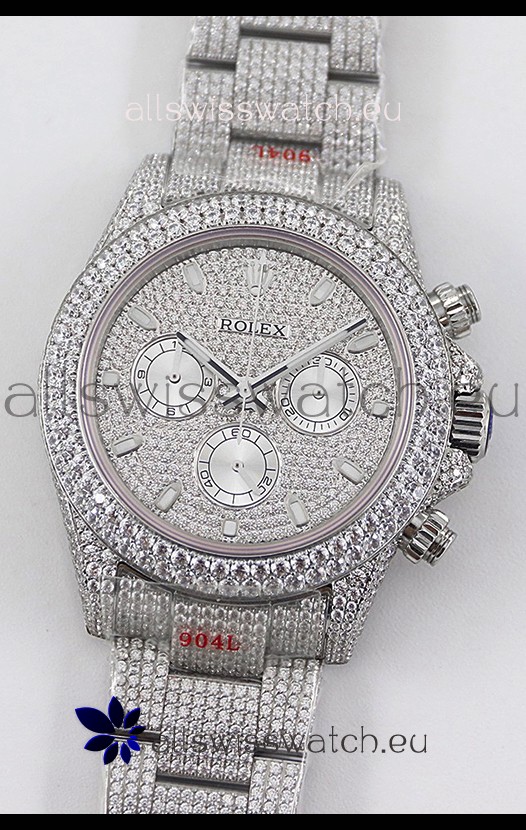 Rolex Cosmograph Daytona 904L Steel ICED OUT Cal.4130 Movement - 904L Steel Watch