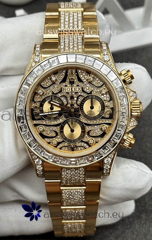 Rolex Cosmograph Daytona "Eye of the Tiger" Edition in 904L Yellow Gold 1:1 Mirror Replica Watch