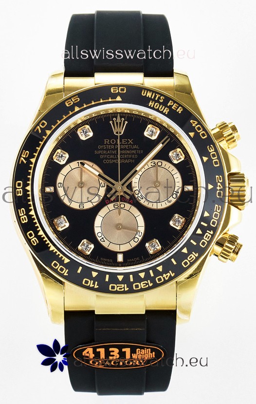 Rolex Cosmograph Daytona M126518 Yellow Gold Black Diamonds Dial Original Cal.4131 Movement