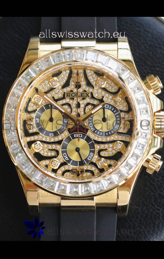 Rolex Cosmograph Daytona "Eye of the Tiger" Edition in 904L Yellow Gold 1:1 Mirror Replica Watch 