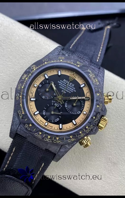 Rolex Cosmograph Daytona DiW CREAM INVERT GOLD Edition Carbon Fiber Replica Watch 