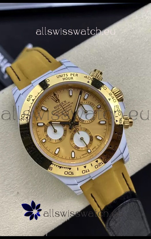Rolex Cosmograph Daytona DiW GOLDEN ESSENCE Edition White Carbon Fiber Watch - Cal.4130 Movement 