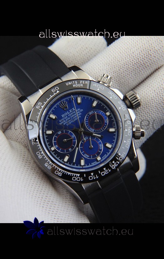 Rolex Daytona Japanese Movement Steel Casing Replica Watch in Blue Dial