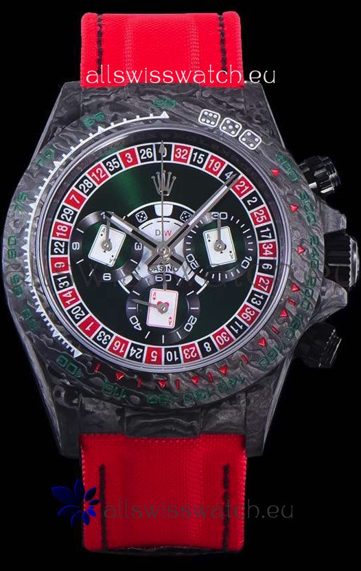 Rolex Daytona DiW NTPT Carbon Lucky Player Casino Swiss Replica Watch 