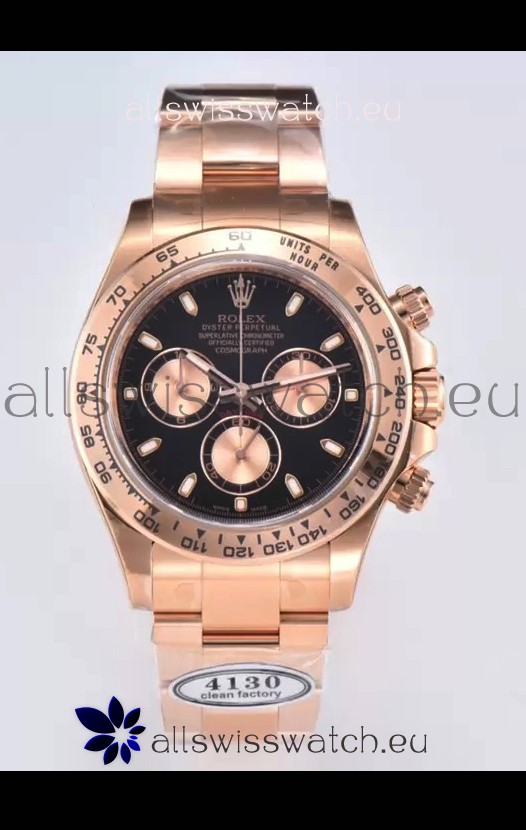 Rolex Cosmograph Daytona M116505-0008 Rose Gold Original Cal.4130 Movement - 904L Steel Watch