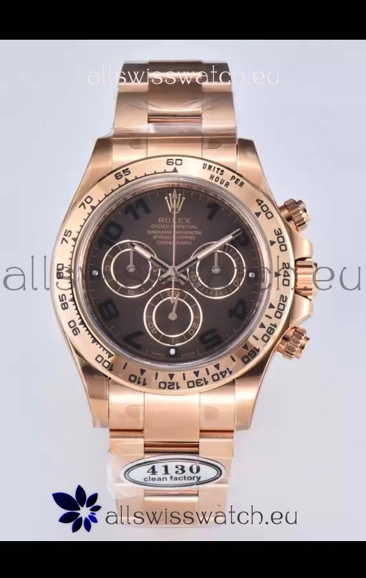 Rolex Cosmograph Daytona M116505-0011 Rose Gold Original Cal.4130 Movement - 904L Steel Watch