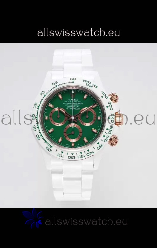 Rolex Daytona AET Remould Green Dial Full Ceramic Strap Watch in Cal.4130 Movement