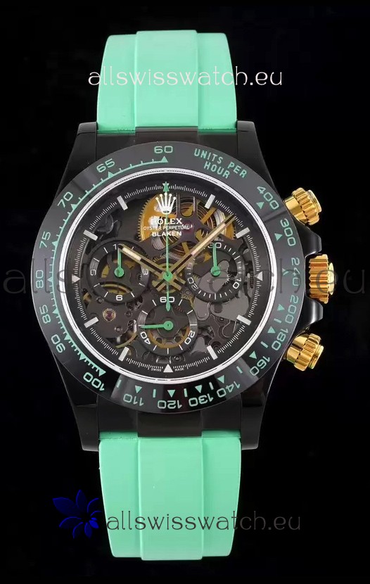 Rolex Daytona Blaken Green 1:1 Swiss Mirror Replica Skeleton Dial Cal.4130 Movement