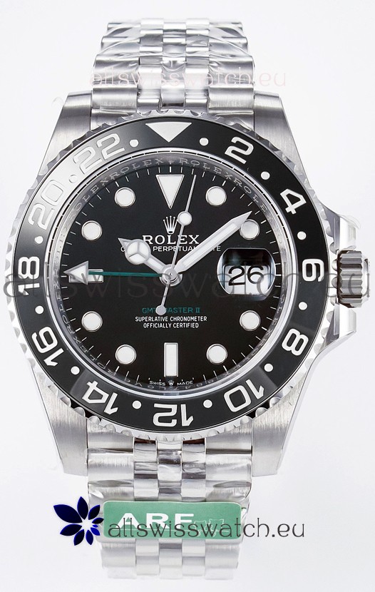 Rolex GMT Masters II Super Clone 126710GRNR "Bruce Wayne" 904L Jubilee Strap Steel Swiss Replica Watch