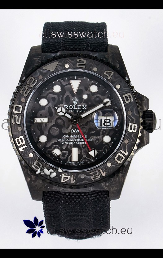 Rolex GMT Masters II Super Clone DiW Edition Swiss Replica Lightweight Carbon Casing Watch 