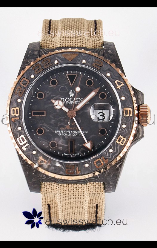 Rolex GMT Masters II Super Clone DiW Edition Swiss Replica Lightweight Carbon Casing Watch 