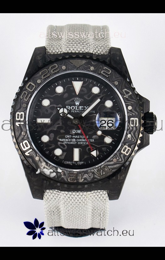 Rolex GMT Masters II Super Clone DiW Edition Swiss Replica Lightweight Carbon Casing Watch 