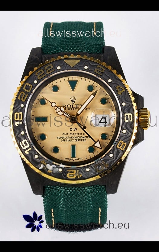 Rolex GMT Masters II Super Clone DiW Edition Swiss Replica Lightweight Carbon Casing Watch 